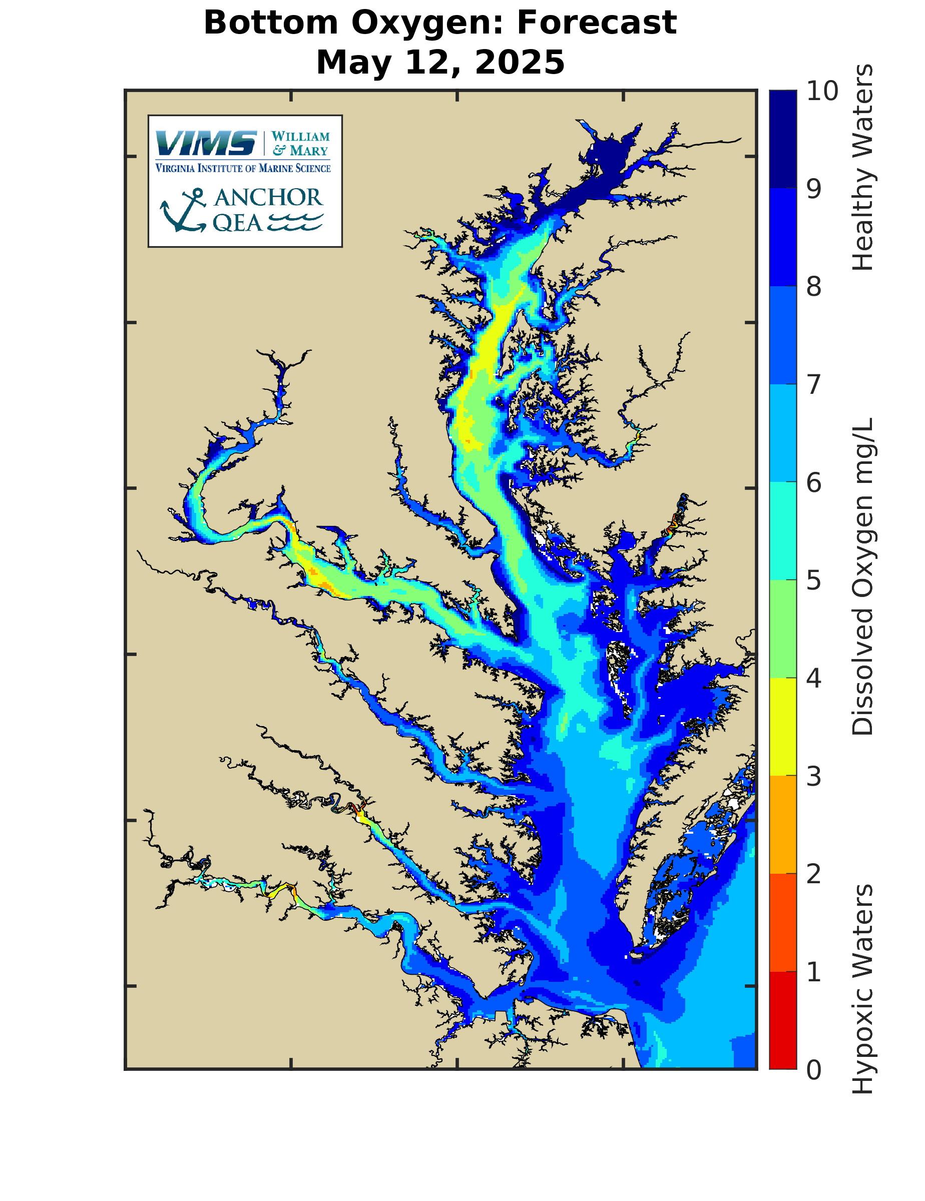 Hypoxia forecast for Chesapeake Bay