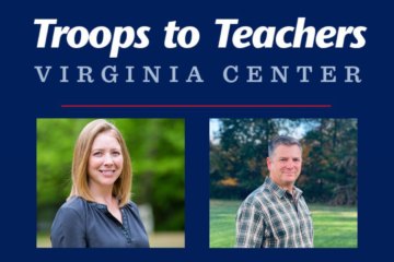 A graphic says Troops to Teachers Virginia Center and shows two people