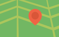 Graphic of map with a pinned location