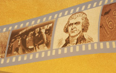 illustrated film strip simulating stills from several W&M videos