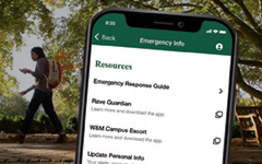 Emergency Info screen in W&M Mobile