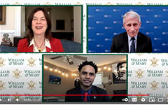 Image of Katherine A. Rowe, Dr. Anthony Fauci  and Anthony "AJ" Joseph