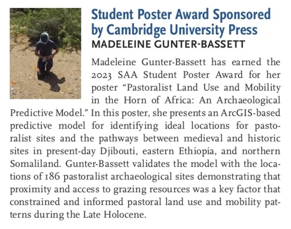 Maddy SAA Poster Award