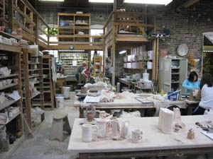 Willliam and 玛丽's ceramics studio