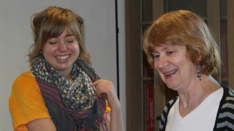 Rebecca Lowdon '99 and Professor Margaret Saha