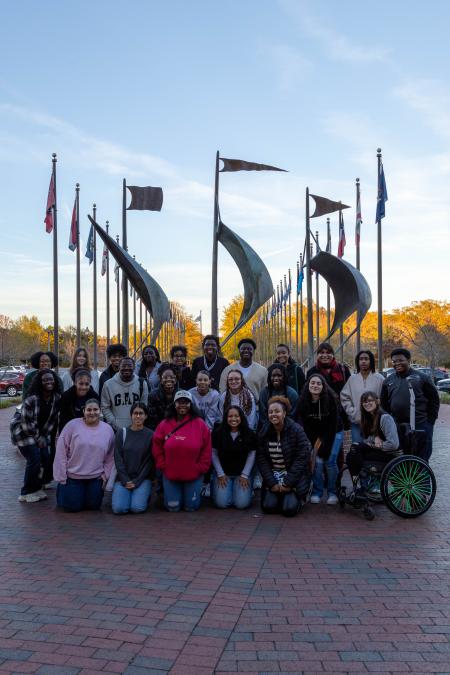 WMSURE students arrive at Jamestown Settlement museum Nov. 13. (Photo by Tess Willett)
