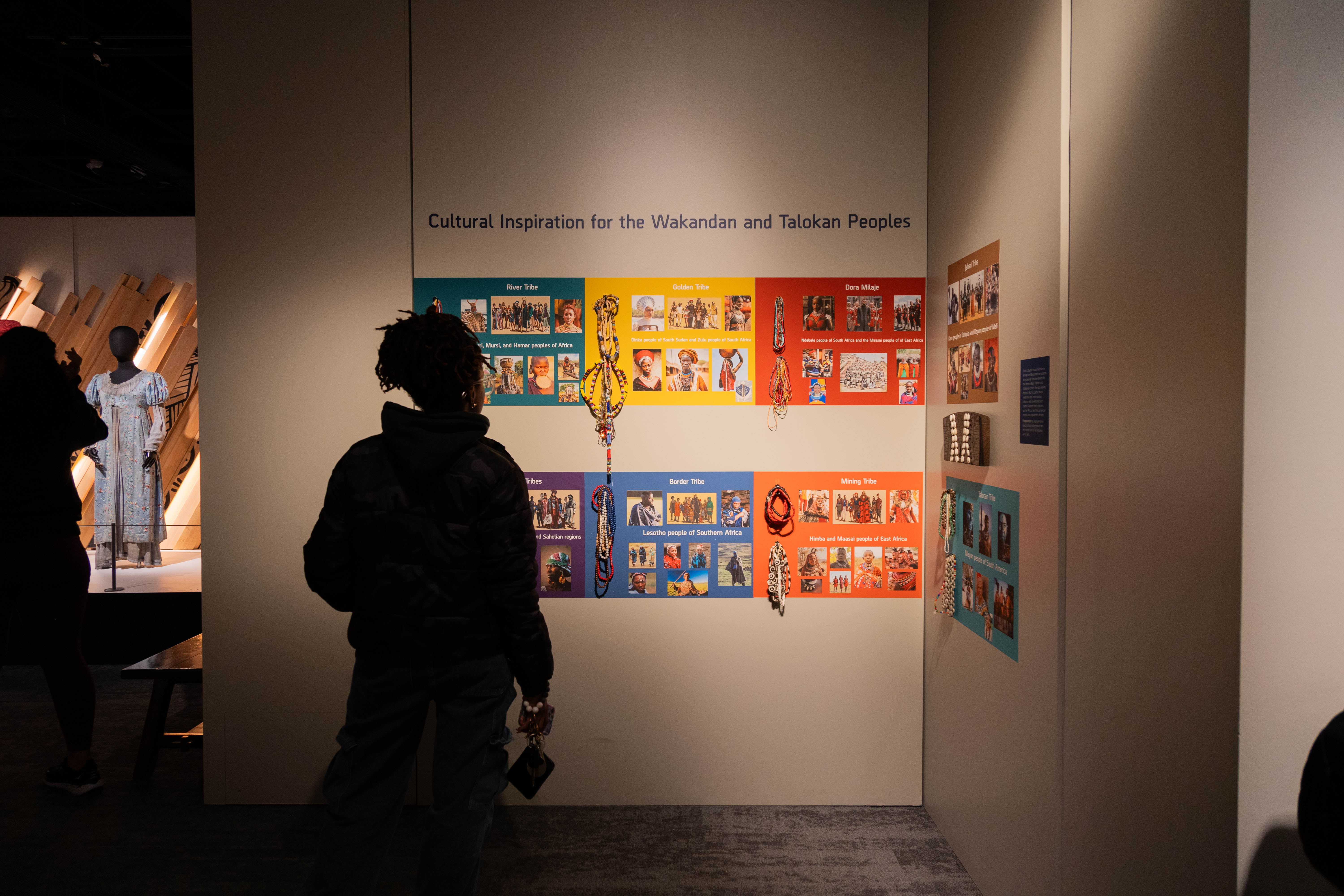 The Ruth E. Carter Afrofuturism exhibit at Jamestown Settlement included research, art, and costume creations from such iconic films as "Wakanda Forever." (Photo by Tess Willett) 