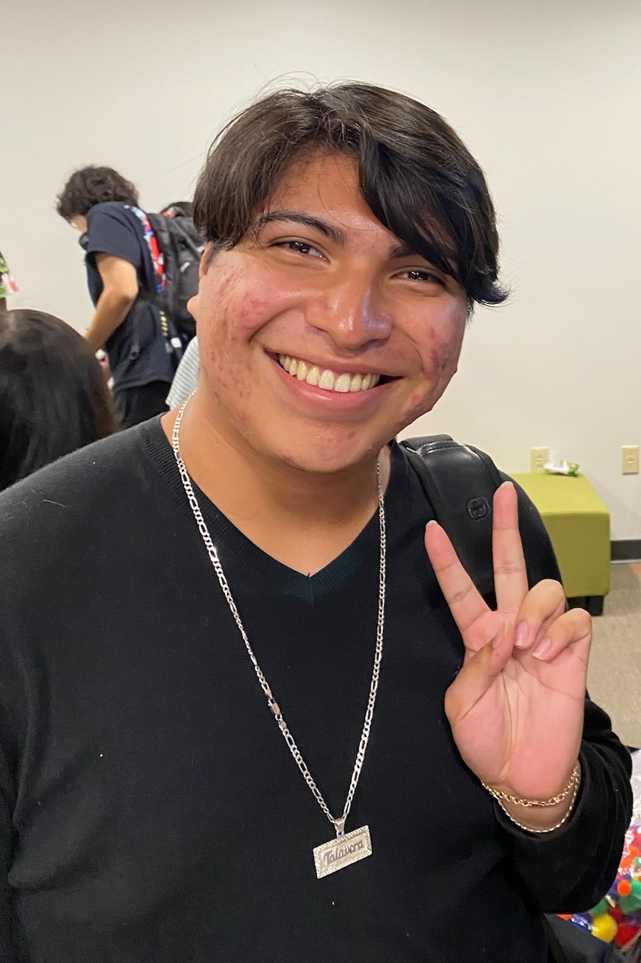 Steven Henriquez Talavera ’27, a linguistics and international relations double major, is examining language policies in public K-12 schools. (WMSURE staff photo)