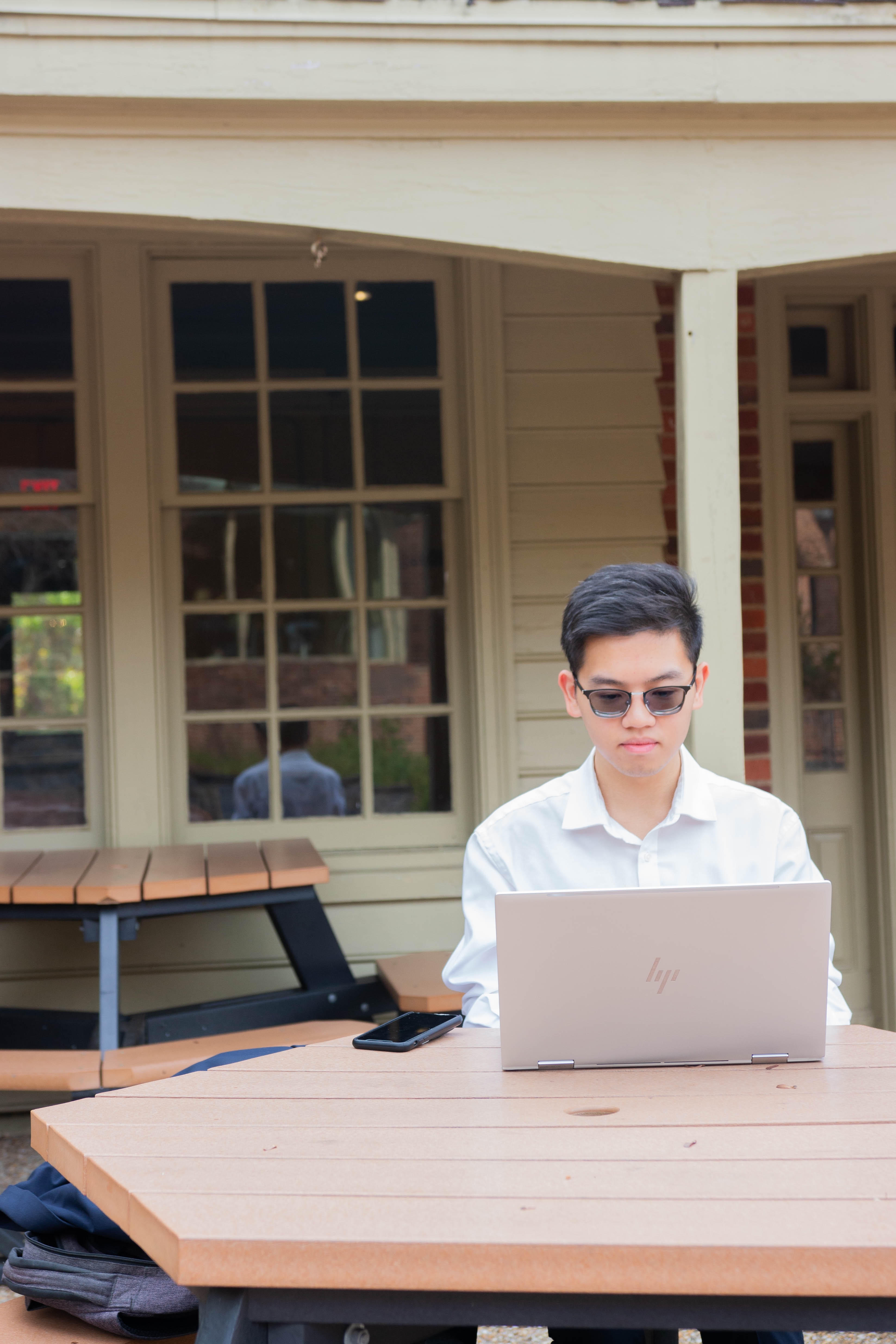 Sharpe Program Fellow Jason Zheng ’26 is a double major in Public Policy and Sociology with a concentration in criminology, law, and society. (photo by Tess Willett)