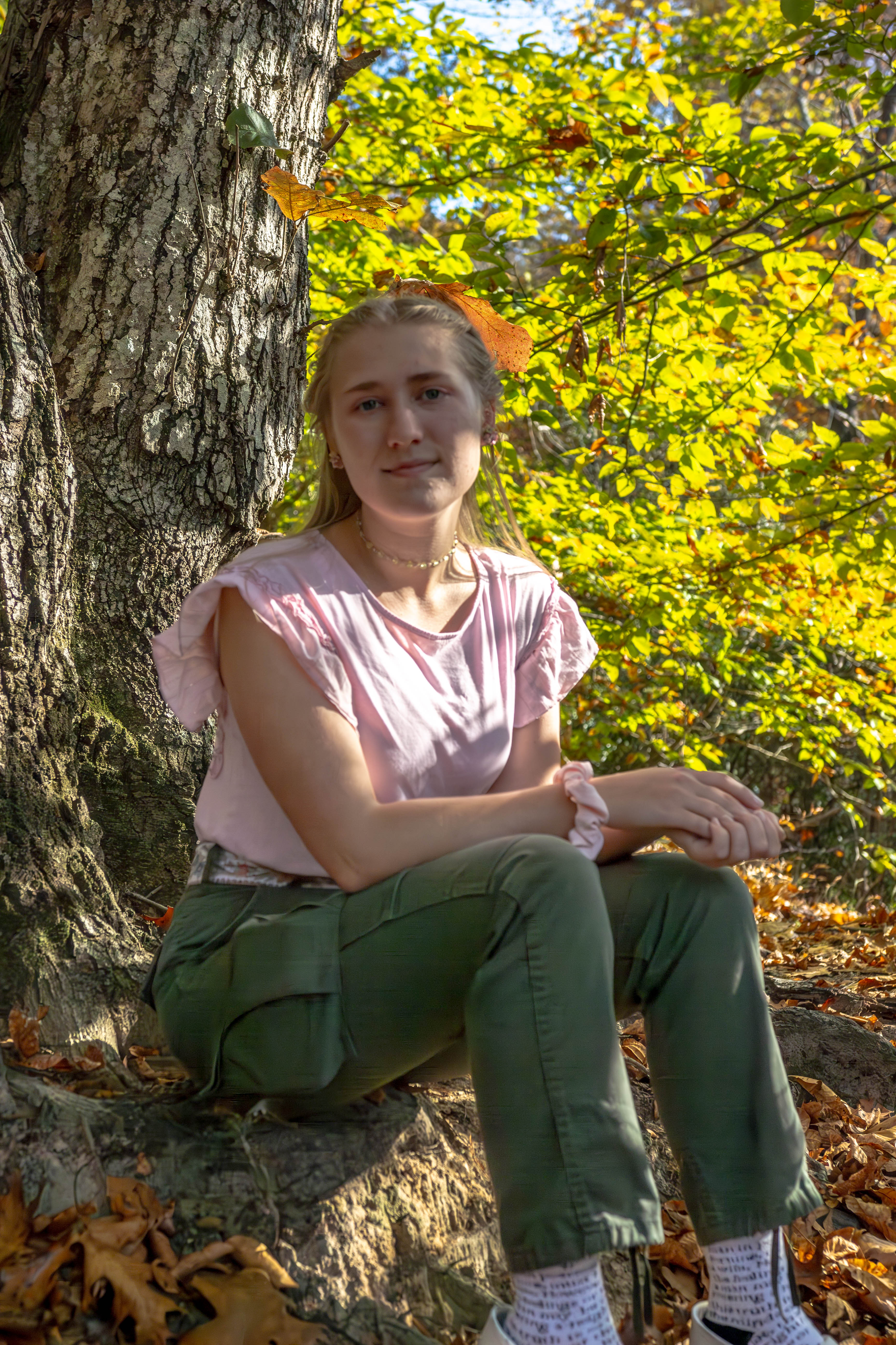 Chemistry major and Sharpe Program Fellow Kaleea Korunka '25 began researching housing eviction during her first year as a Sharpe Scholar.  (photo by Tess Willett)