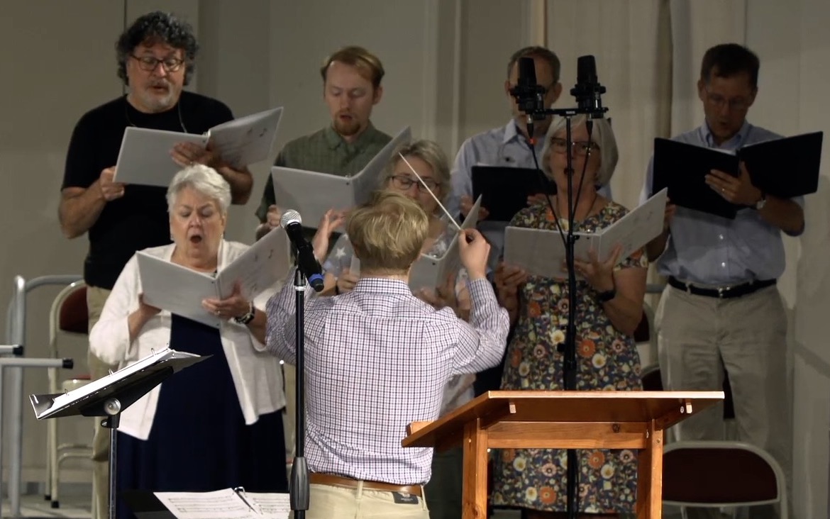 A Catron scholarship allowed Calder Sprinkle ’25 to serve as an intern and music arranger at Third Church in Richmond, Virginia, and then as a composer-in-residence with that congregation. (courtesy photo)