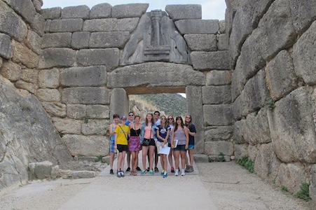 The W&M contingent at the Lion's Gate in Mycene
