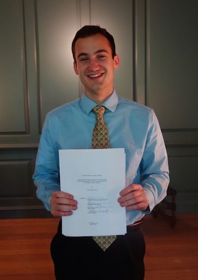 Brett with the thesis signature page all filled out!