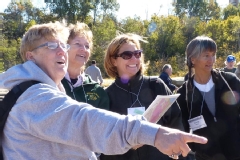 Lovely ladies discussing potholes at Belle Island. Debbie Firebaugh, Pam Wilkinson ('76), Rowan Lockwood, and Felicia Boyd ('79)