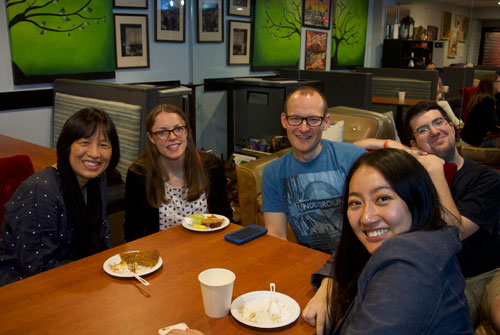 Professors Tang and Lu meet with former W&M graduates at LOKAL Homecoming Breakfast 2017