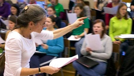 Professor Jamie Bartlett conducting. Photo by Steve Salpukas.