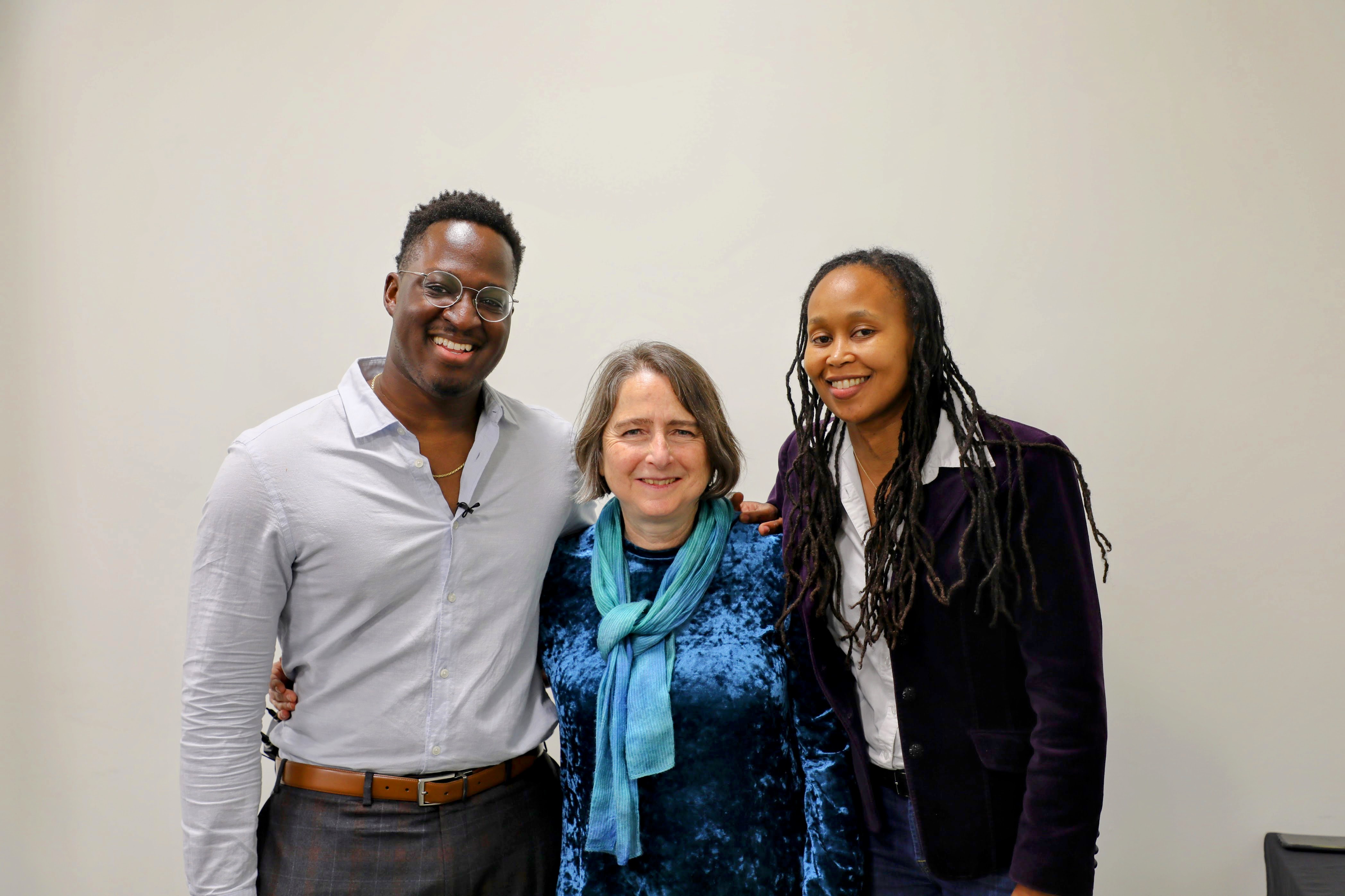 Omar Kamara '15, Dean of the Faculty of Arts & Sciences Suzanne Raitt and A&S Associate Dean for Diversity, Equity, & Inclusion, Wanjirũ Mbure. (Photo by Emmanuel Sampson)