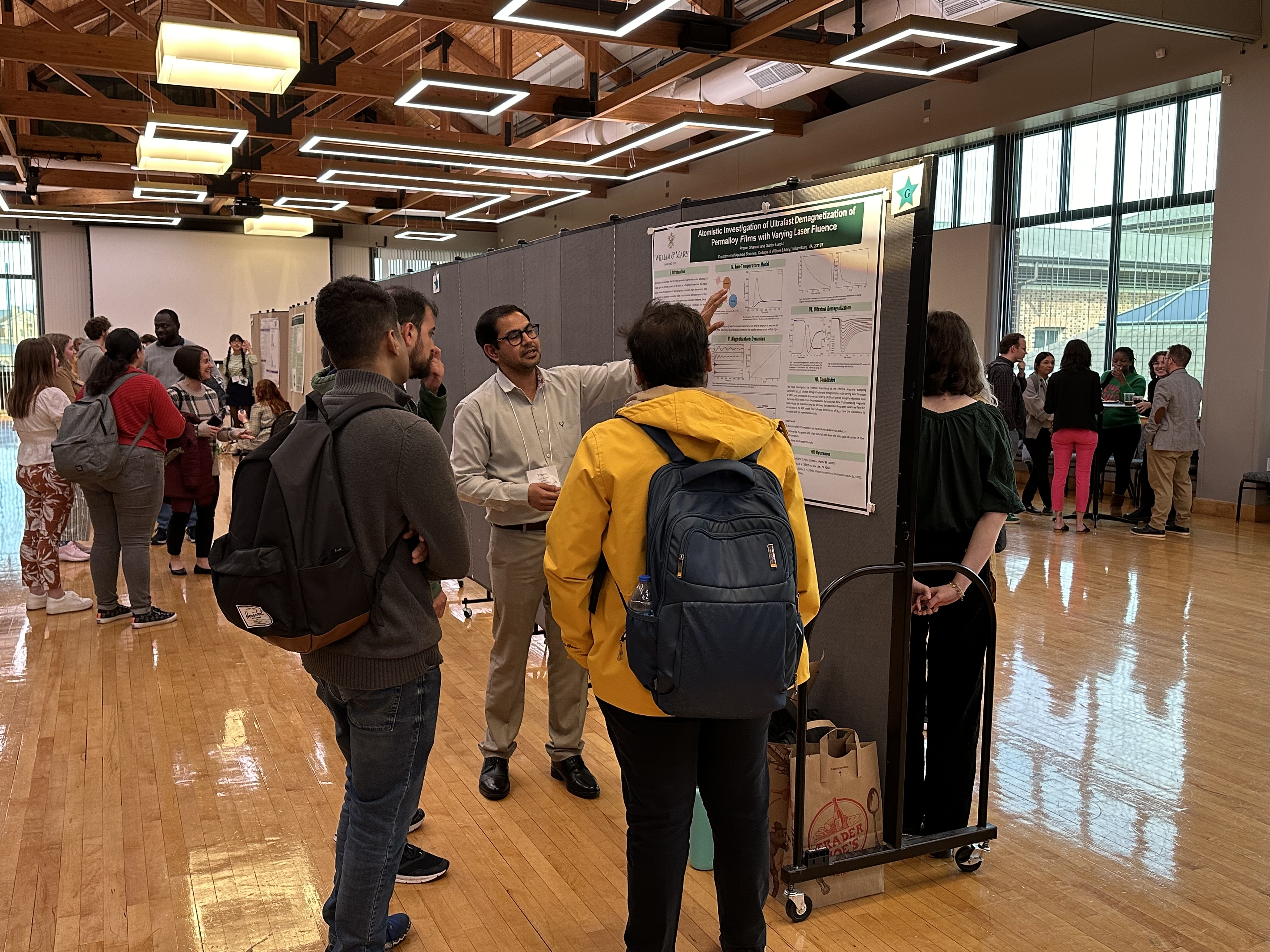 Applied science doctoral student Pravin Sharma, a member of the 2025 GRS Organizing Committee, presents his research at the 2024 Symposium (Photo provided by Sarah Glosson)