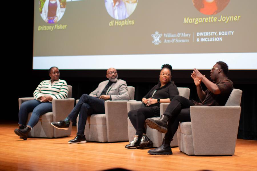 Filmmakers Brittany Fisher, dl Hopkins, Margarette Joyner and Omar Kamara participate in a Q&A after the film screenings. (Photo by Tess Willet)