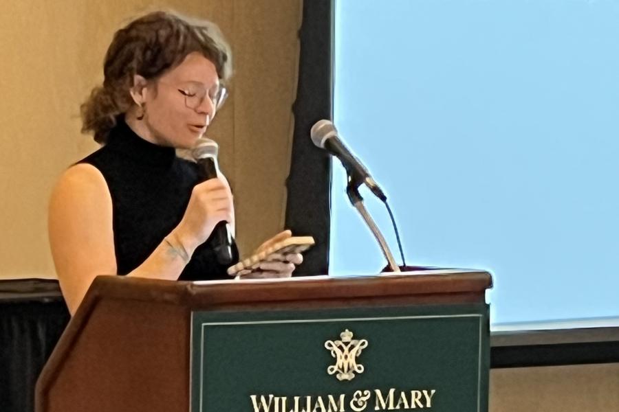 Eva Trakhtman ('25) introduces Dr. Jeanne Batalova 