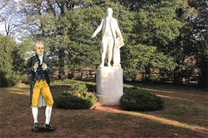 A scene from the AR tour shows James Monroe, who attended William & 玛丽 before joining the Continental Army in 1776. (Courtesy James Monroe's Highland)