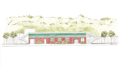 A rendering of the planned facility