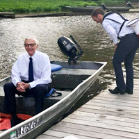 Taylor Reveley prepares to see his shell in action