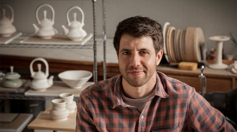 Ceramicist at work: