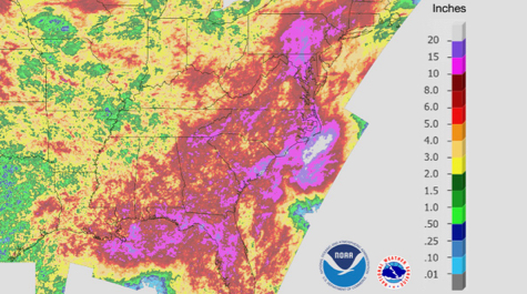 East Coast rainfall: