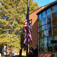 An American flag on a flagpole