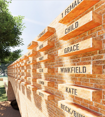 The concept includes a place to highlight the names of the enslaved with room to add more as they are uncovered through research.