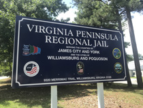 A sign for the Virginia Peninsula Regional Jail (Photo by Erin Zagursky)