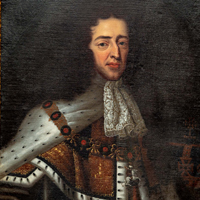 King William's portrait hangs in the Great Hall, Christopher Wren Building. Photo by Skip Rowland '83