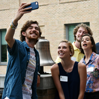Students take a selfie together