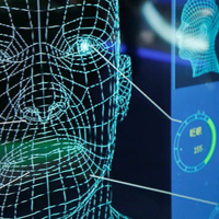 Facial imagery being manipulated on computer screen