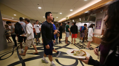 Students in dining hall