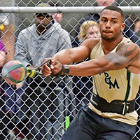 W&M student athlete throwing a ball