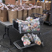 Food packages are ready for the House of Mercy drive-thru program