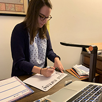 Eliana Marrs teaching a virtual lesson 