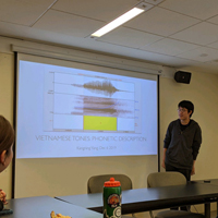 Student presenting to class
