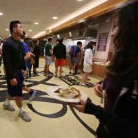 Students in dining hall