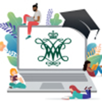 Illustration of laptop with graduation cap