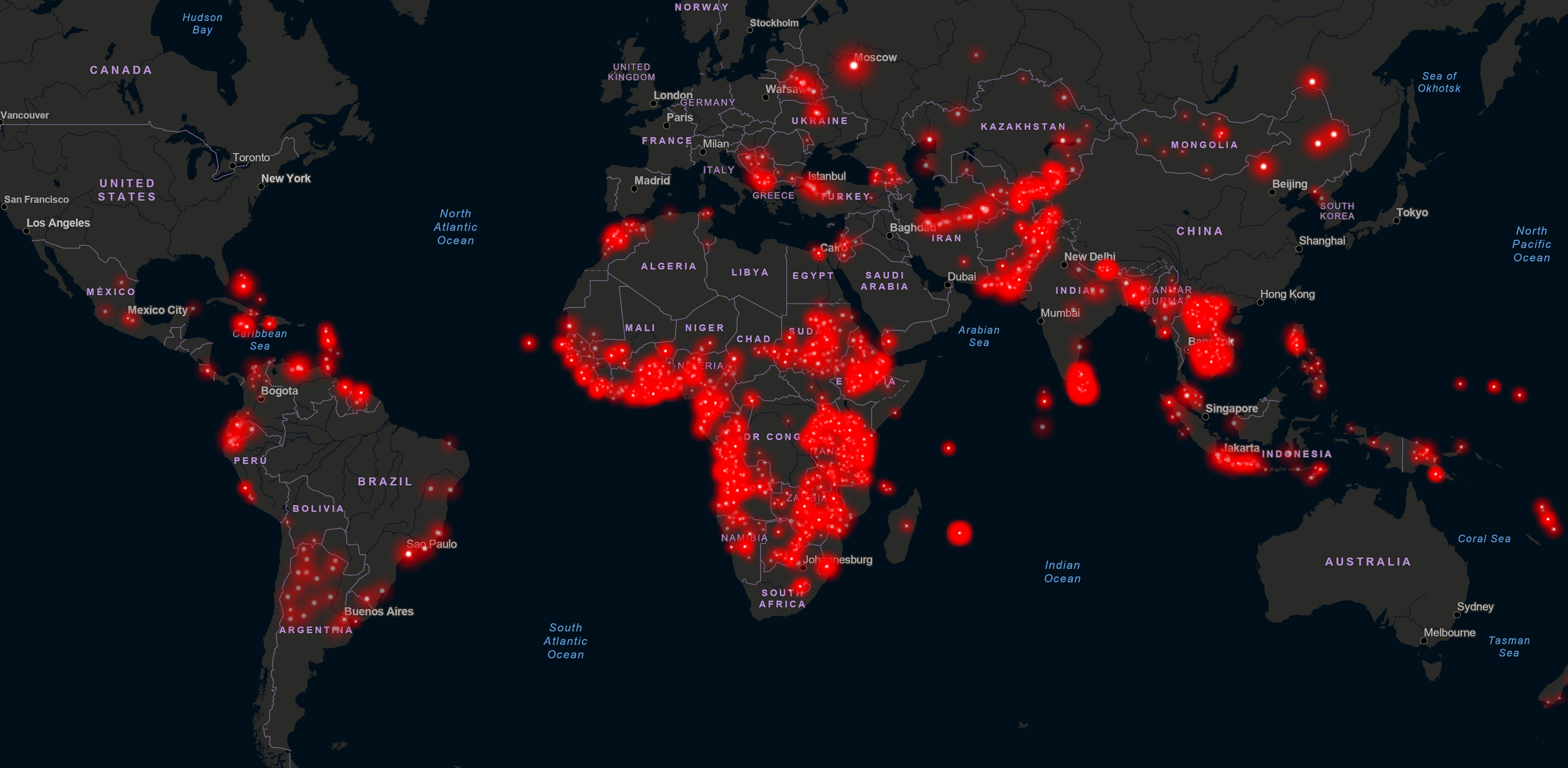 Chinese overseas development spending includes 13,427 projects in over 165 countries across the globe since 2000. (Image courtesy of AidData)