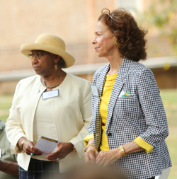 Lynn Briley ’71, D.Sc. ’18 and Janet Brown Strafer ’71, M.Ed. ’77, D.Sc. ’18 attend the event. (Photo by Stephen Salpukas)