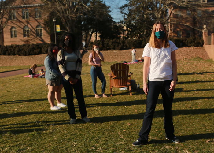 “Masks are one of the most effective tools to mitigate the spread of COVID-19,” said Carrie Dolan, W&M epidemiologist and director of Ignite Global Health. (Photo by Stephen Salpukas)