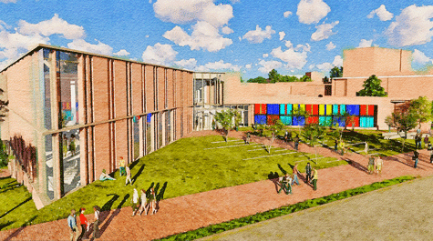 Building with central entryway and wings on each side