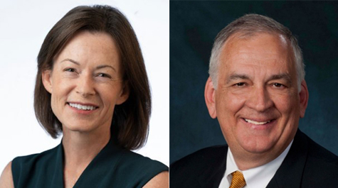 A composite photo of Ardine Williams and John Rathbone