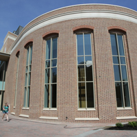 Exterior of a large brick building