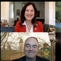 President Rowe and panelists speaking