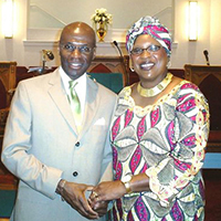 Pastor in his church 